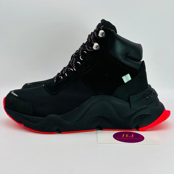 Sorel Women's Kinetic RNEGD Conquest WP Boots Black/Red NL4400-012 Size 5 - Picture 5 of 11